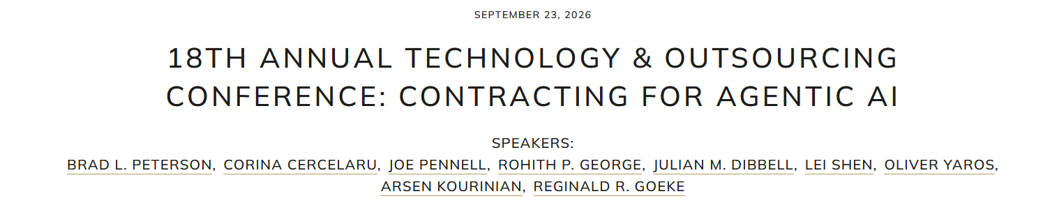 Technology and Outsourcing Conference Contracting for Agentic AI Mayer Brown