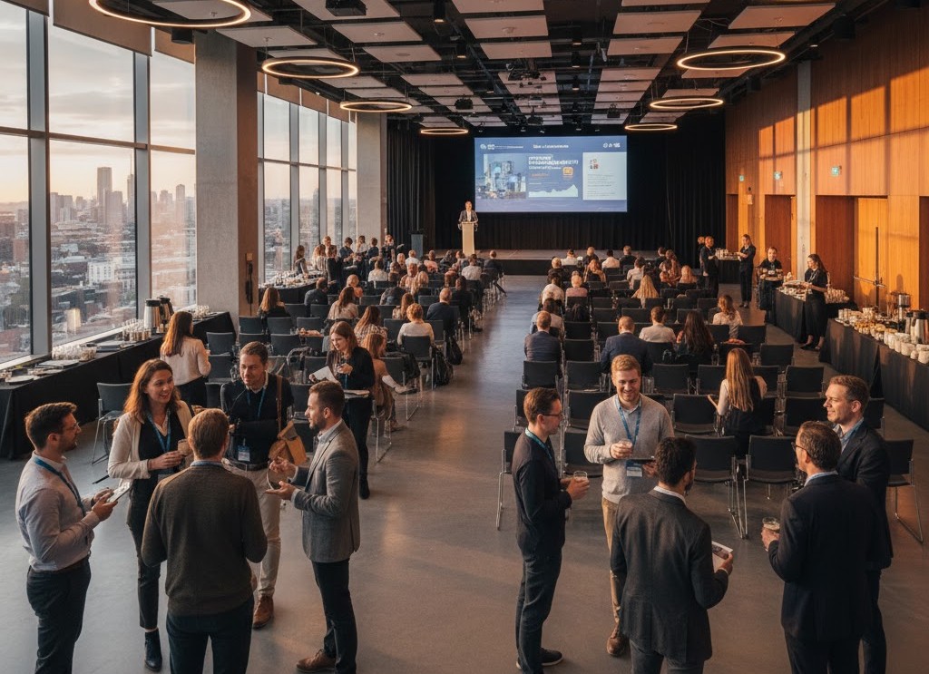 Professional IT conference networking event showcasing technology professionals