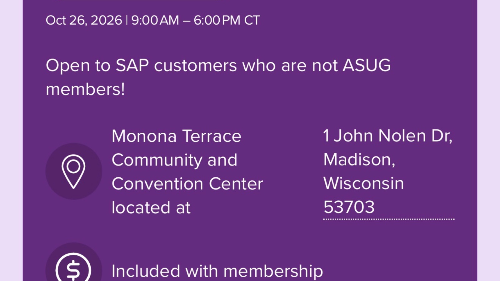 ASUG Wisconsin Chapter Fall Meeting & Social Madison Wisconsin
